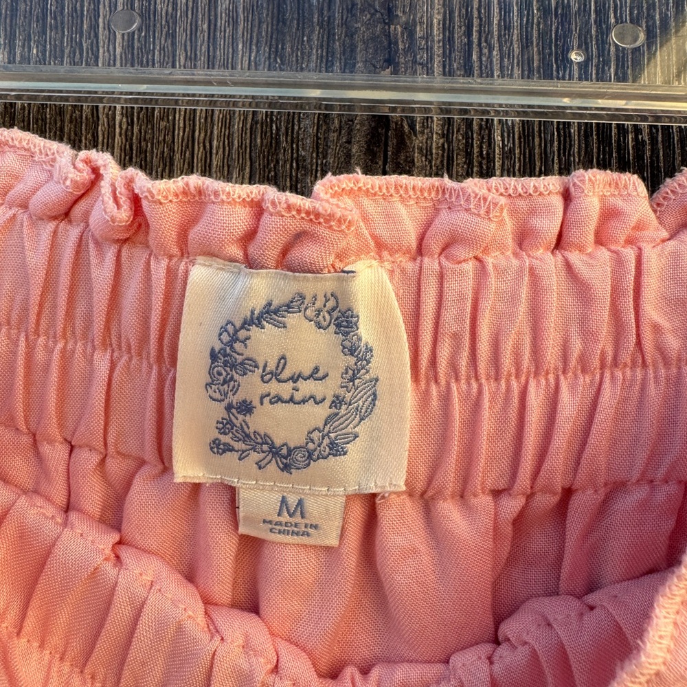 Blue Rain Pink Eyelet Mini Skirt - Picture 2 of 3